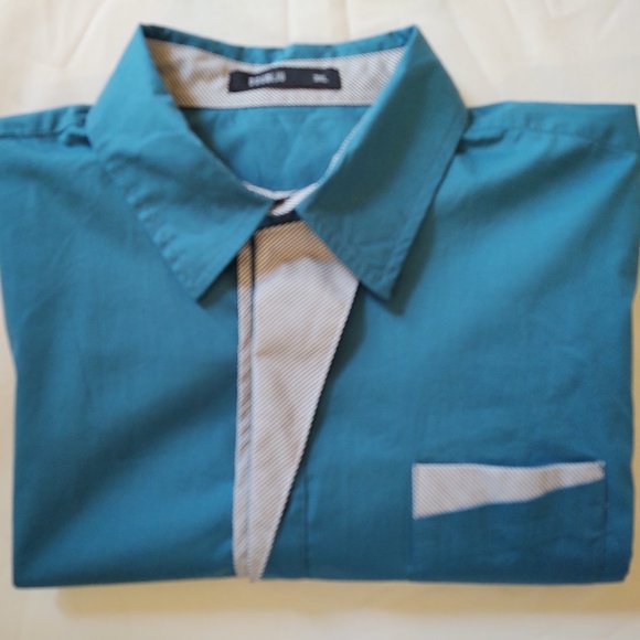 DOUBLJU MEN LONG SLEEVE SLIM FIT CASUAL DRESS SHIRT 3XL - Picture 9 of 9